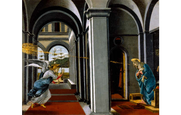 桑德罗.波提切利   The Annunciation, c. 1490-95