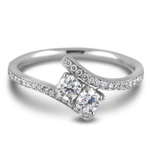 Forevermark Two Stone Engagement Ring with Accents