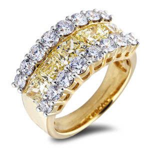 Lugaro Fancy Yellow Diamond Anniversary Ring